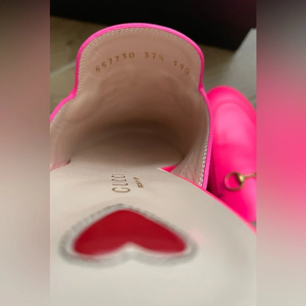 Gucci Hot Pink 37 1/2 Princetown Mules - Picture 13 of 16